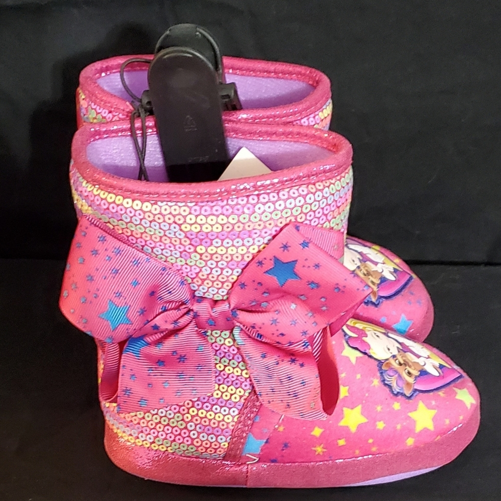 NWT! Jojo Siwa Baby/Toddler Girl's RAINBOW Bootie Slippers - Picture 2 of 5